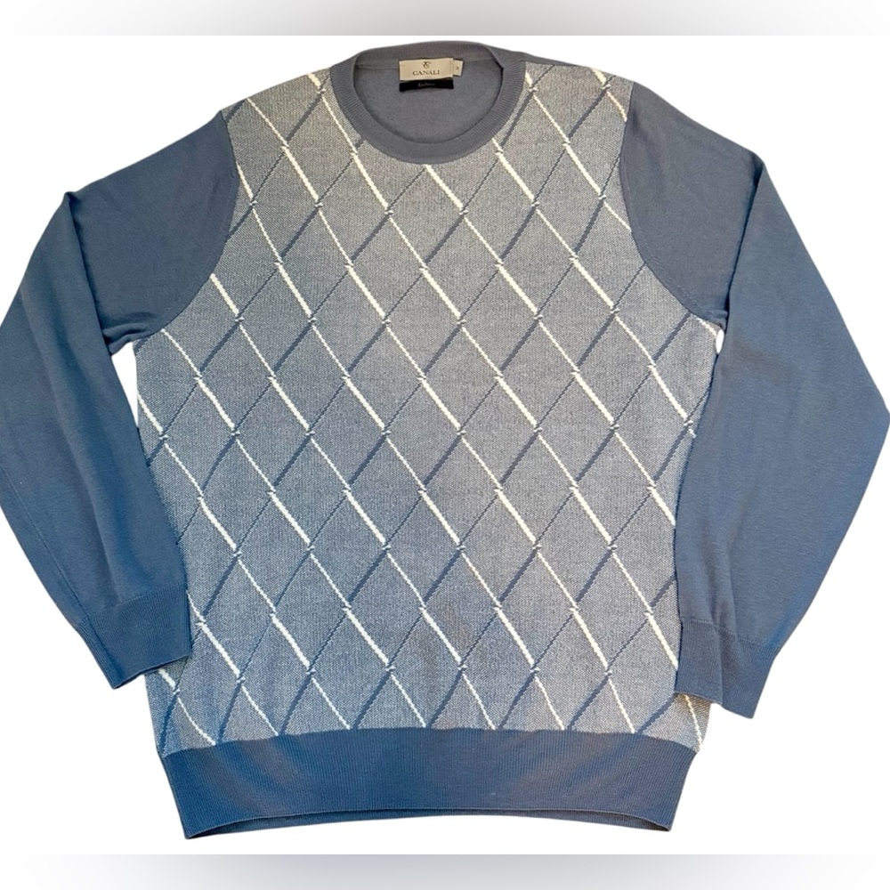 CANALI EXCLUSIVE MENS‎ WOOL/CASHMERE CREWNECK SWEATER SIZE 56/XL Italy